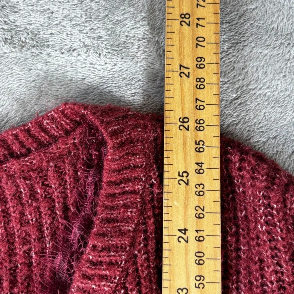Absolutely Creative Worldwide Sweater Womens 2X Burgundy Excellent V-Neck Ribbed
